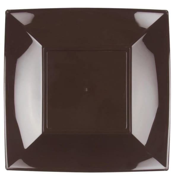 Plato de Plastico Llano Marron Nice PP 290mm (144 Uds) Plato de Plastico Llano Marron Nice PP 290mm (144 Uds)