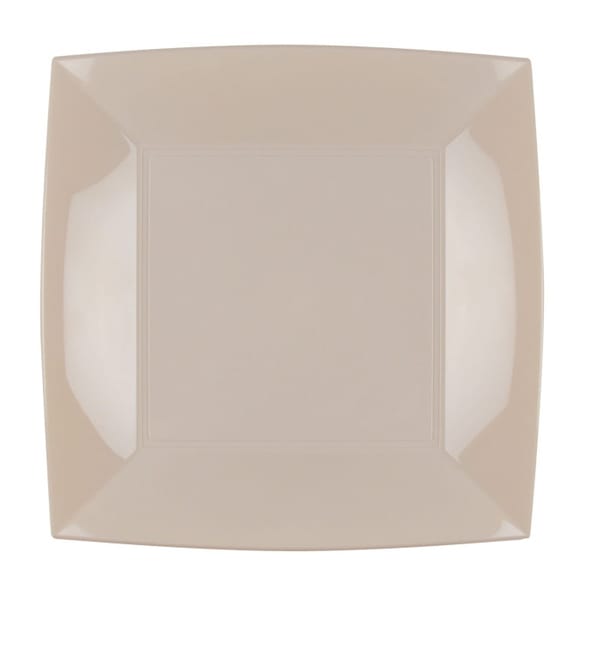 Plato de Plastico Llano Beige Nice PP 230mm (300 Uds) Plato de Plastico Llano Beige Nice PP 230mm (300 Uds)