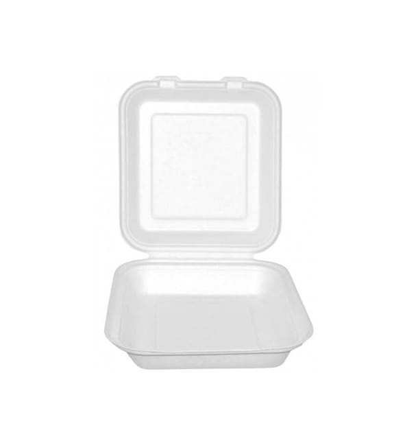 Envase MenuBox Caña Azúcar Blanco 20x20x7,5cm (50 Uds)