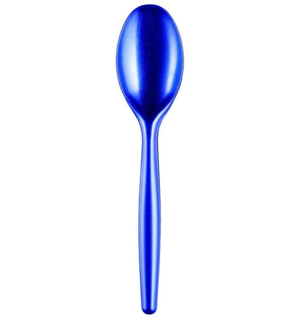 Cuchara de Plastico Easy PS Azul Perlado 185 mm (20 Uds)