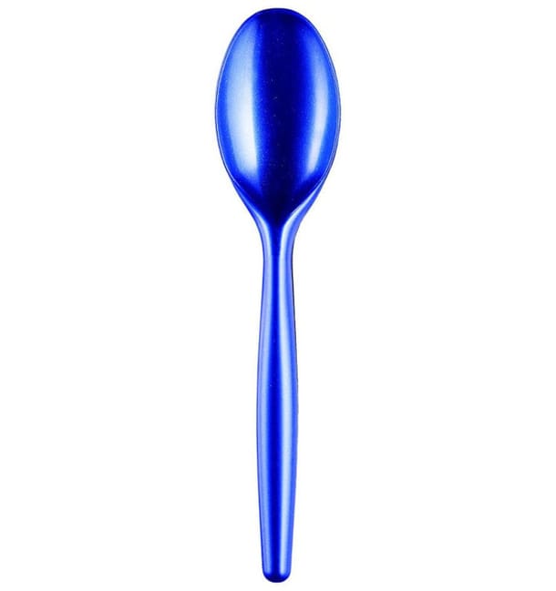 Cuchara de Plastico Easy PS Azul Perlado 185 mm (20 Uds) Cuchara de Plastico Easy PS Azul Perlado 185 mm (20 Uds)