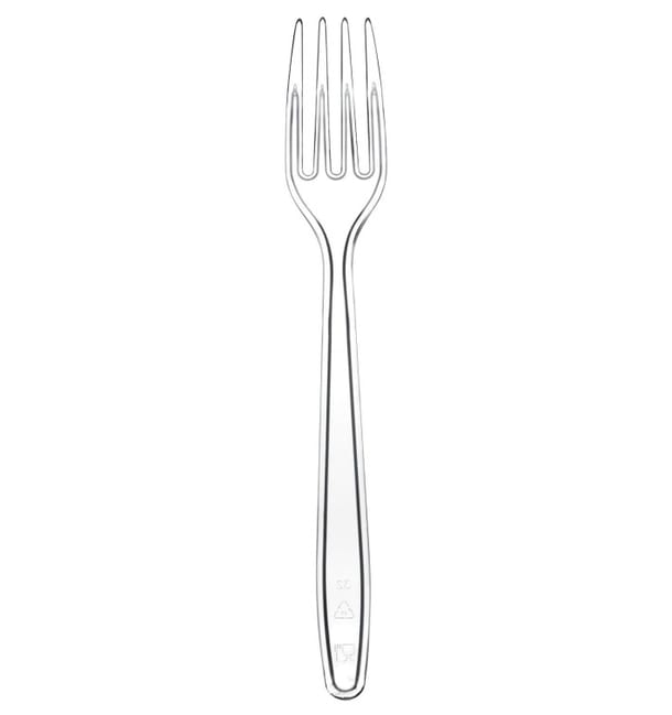 Tenedor de Plastico Easy PS Transp. 175mm (100 Uds) Tenedor de Plastico Easy PS Transp. 175mm (100 Uds)