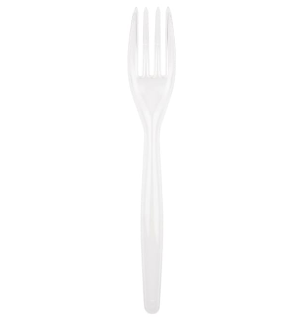 Tenedor de Plastico Easy PS Blanco 180mm (500 Uds) Tenedor de Plastico Easy PS Blanco 180mm (500 Uds)