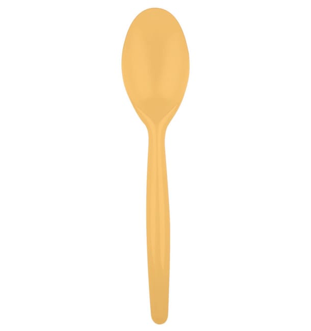 Cuchara de Plastico Easy PS Oro 185 mm (500 Uds) Cuchara de Plastico Easy PS Oro 185 mm (500 Uds)