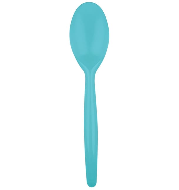 Cuchara de Plastico Easy PS Turquesa 185 mm (20 Uds) Cuchara de Plastico Easy PS Turquesa 185 mm (20 Uds)