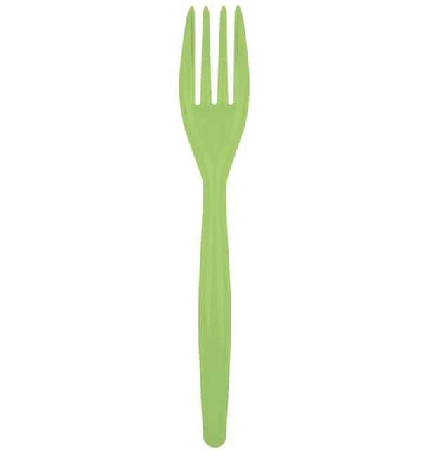 Tenedor de Plastico Easy PS Verde Lima 180mm (20 Uds) Tenedor de Plastico Easy PS Verde Lima 180mm (20 Uds)