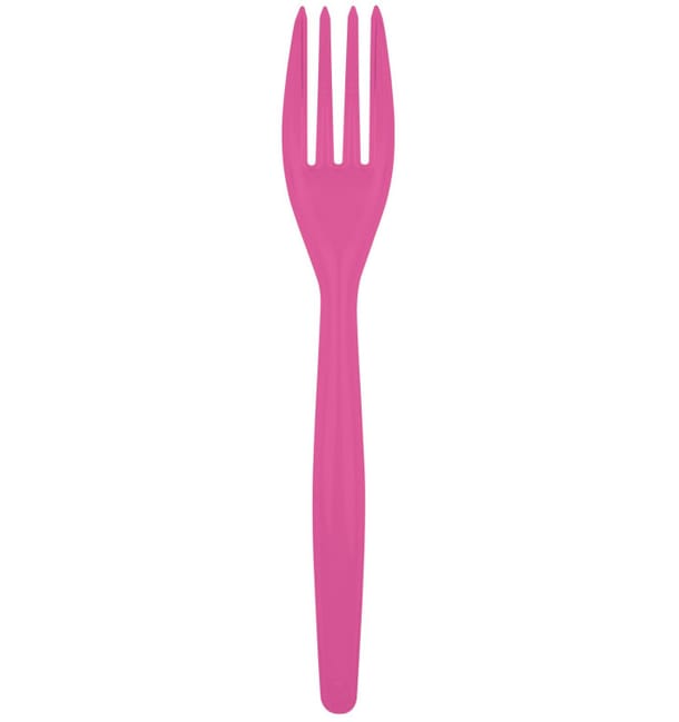 Tenedor de Plastico Easy PS Fucsia 180mm (20 Uds) Tenedor de Plastico Easy PS Fucsia 180mm (20 Uds)