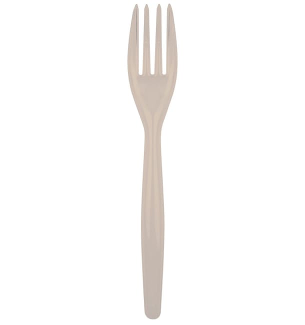 Tenedor de Plastico Easy PS Beige 180mm (20 Uds) Tenedor de Plastico Easy PS Beige 180mm (20 Uds)