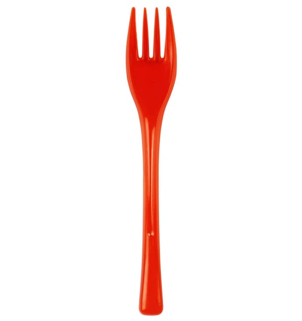 Tenedor de Plastico Fly Rojo Transp.140mm (3000 Uds)