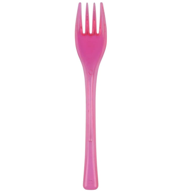 Tenedor de Plastico Fly Fucsia Transp. 140mm (50 Uds) Tenedor de Plastico Fly Fucsia Transp. 140mm (50 Uds)