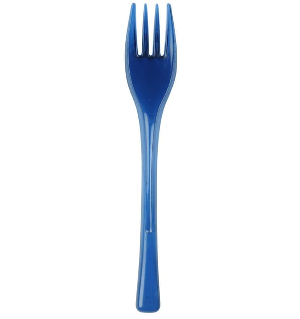Tenedor de Plastico Fly Azul transparente 140mm (50 Uds) Tenedor de Plastico Fly Azul transparente 140mm (50 Uds)