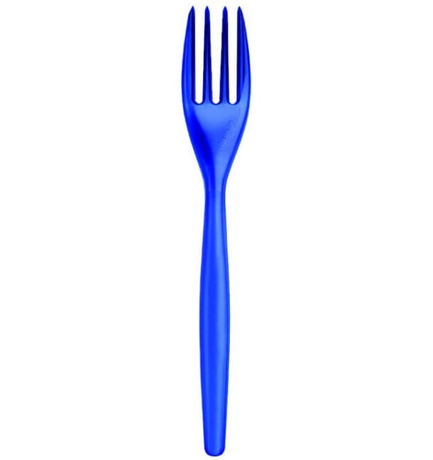 Tenedor de Plastico Easy PS Azul Transp. 180mm (20 Uds) Tenedor de Plastico Easy PS Azul Transp. 180mm (20 Uds)