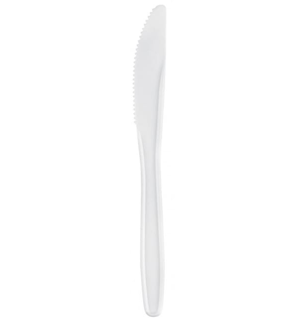 Cuchillo de Plastico Easy PP Blanco 175mm (100 Uds)