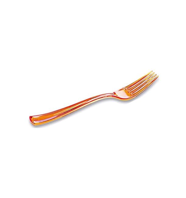 Tenedor de Plastico Premium Naranja 190 mm (10 Uds)