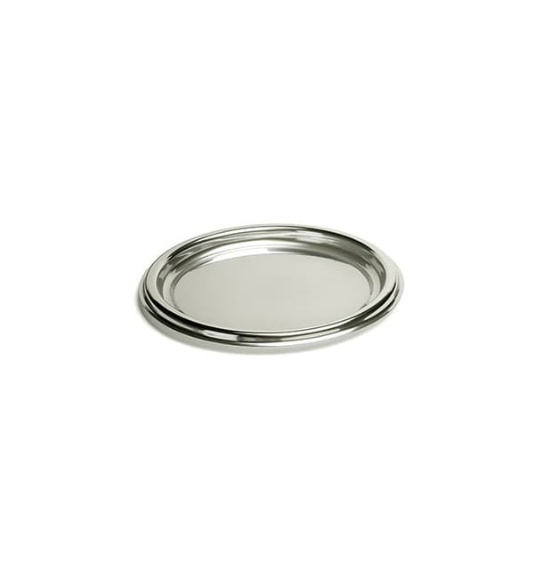 Bandeja Plastico Redonda Plata 30 cm (5 Uds)