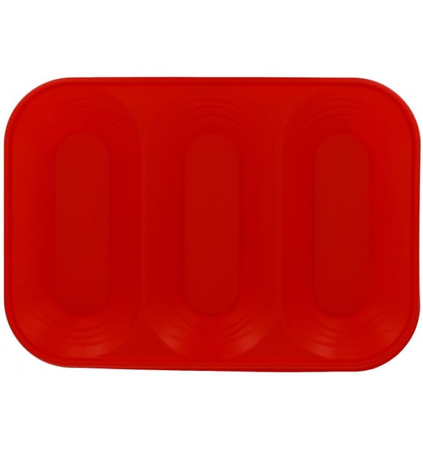 Bandeja de Plastico PP "X-Table" 3C Rojo 330x230mm (2 Uds)