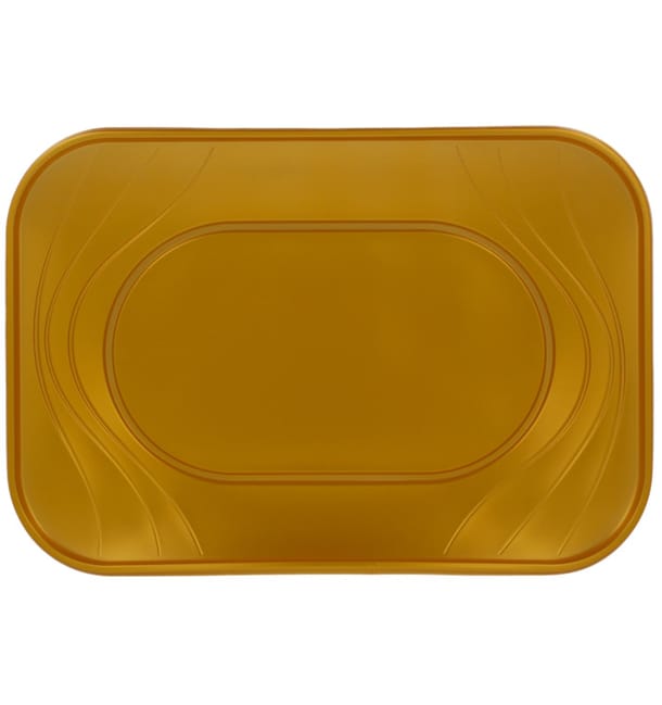 Bandeja de Plastico PP "X-Table" Oro 330x230mm (2 Uds) Bandeja de Plastico PP "X-Table" Oro 330x230mm (2 Uds)