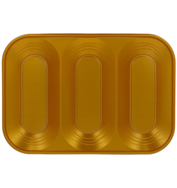 Bandeja de Plastico PP "X-Table" 3C Oro 330x230mm (2 Uds) Bandeja de Plastico PP "X-Table" 3C Oro 330x230mm (2 Uds)