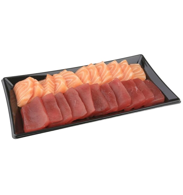 Bandeja Plastico Rectangular Negra 12x22cm (50 Uds) Bandeja Plastico Rectangular Negra 12x22cm (50 Uds)
