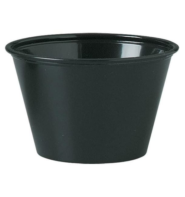 Tarrina de Plastico PS para Salsas Negra 120ml Ø74mm (2500 Uds) Tarrina de Plastico PS para Salsas Negra 120ml Ø74mm (2500 Uds)
