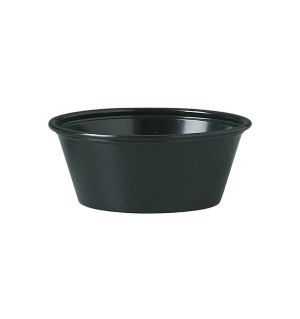 Tarrina de Plastico PS para Salsas Negro 44ml Ø62mm (2500 Uds) Tarrina de Plastico PS para Salsas Negro 44ml Ø62mm (2500 Uds)