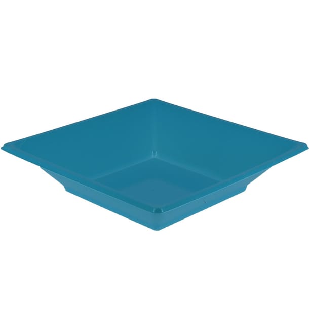 Plato de Plastico Hondo Cuadrado Turquesa 170mm (5 Uds) Plato de Plastico Hondo Cuadrado Turquesa 170mm (5 Uds)