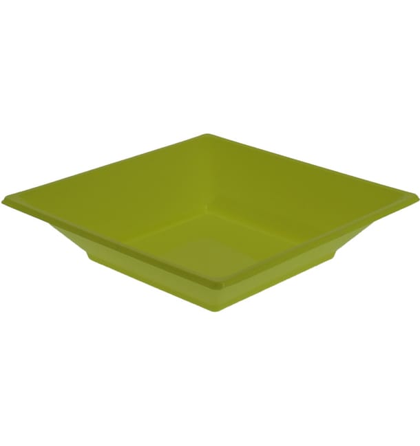 Plato de Plastico Hondo Cuadrado Pistacho 170mm (25 Uds) Plato de Plastico Hondo Cuadrado Pistacho 170mm (25 Uds)