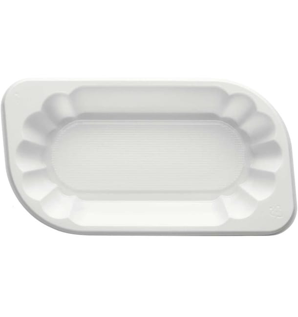 Bandeja de Plastico PS Blanca 250ml (1500 Uds) Bandeja de Plastico PS Blanca 250ml (1500 Uds)