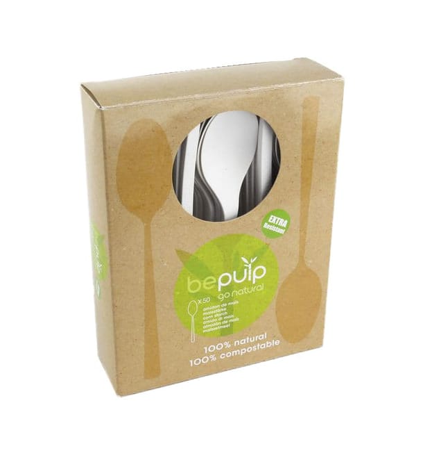 Cuchara Biodegradable PLA Blanco 155mm (50 Uds) Cuchara Biodegradable PLA Blanco 155mm (50 Uds)
