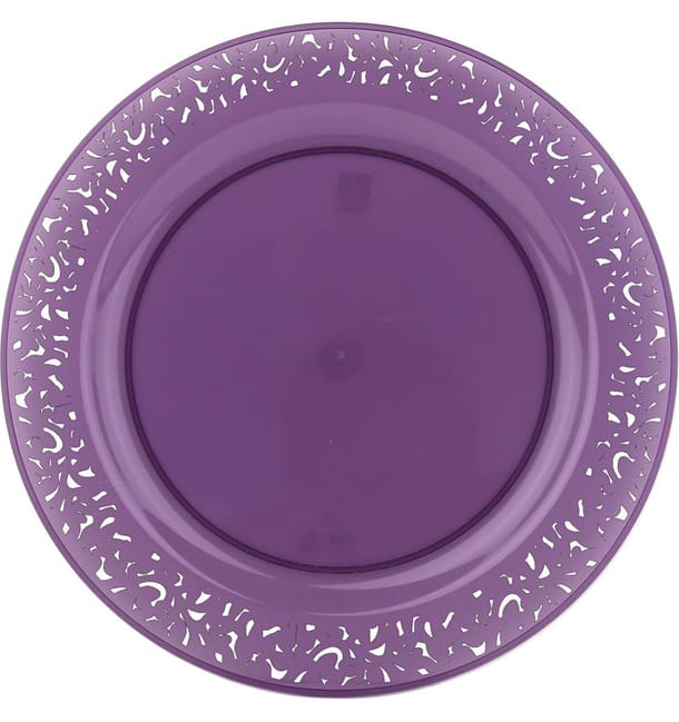 Plato Plastico Redondo "Mandala" Berenjena 19cm (4 Uds) Plato Plastico Redondo "Mandala" Berenjena 19cm (4 Uds)