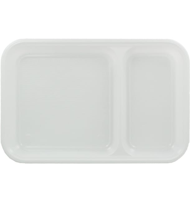 Bandeja de Plastico PS Blanca 2C 270x180mm (300 uds) Bandeja de Plastico PS Blanca 2C 270x180mm (300 uds)
