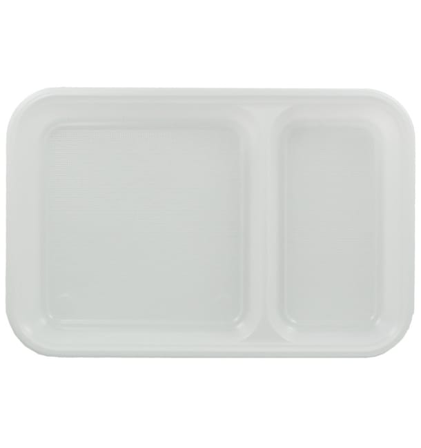 Bandeja de Plastico PS Blanca 2C 270x180mm (50 Uds) Bandeja de Plastico PS Blanca 2C 270x180mm (50 Uds)