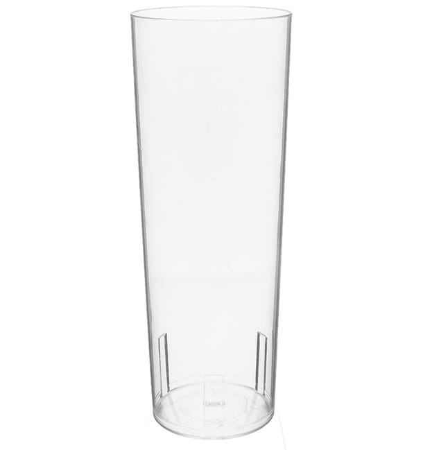 Vaso Tubo de Plastico Cristal PS 330 ml (10 Uds)