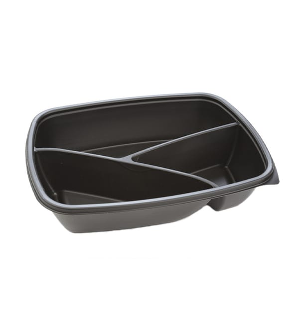 Envase de Plastico PP 3C Negro 23x17x5cm (75 Uds) Envase de Plastico PP 3C Negro 23x17x5cm (75 Uds)