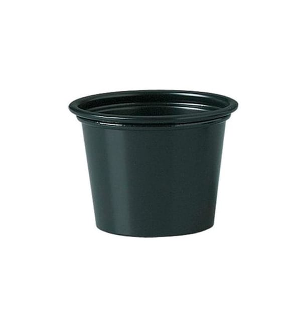 Tarrina de Plastico PP Salsas Negro 30ml Ø48mm (2500 Uds) Tarrina de Plastico PP Salsas Negro 30ml Ø48mm (2500 Uds)