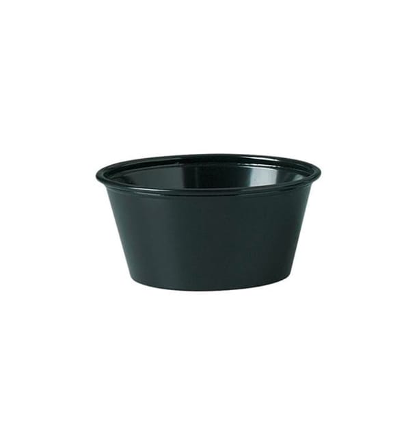 Tarrina de Plastico PP para Salsas Negra 100ml Ø73mm (2500 Uds) Tarrina de Plastico PP para Salsas Negra 100ml Ø73mm (2500 Uds)
