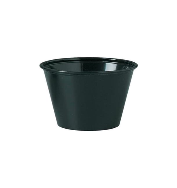 Tarrina de Plastico PP para Salsas Negra 120ml Ø73mm (2500 Uds) Tarrina de Plastico PP para Salsas Negra 120ml Ø73mm (2500 Uds)