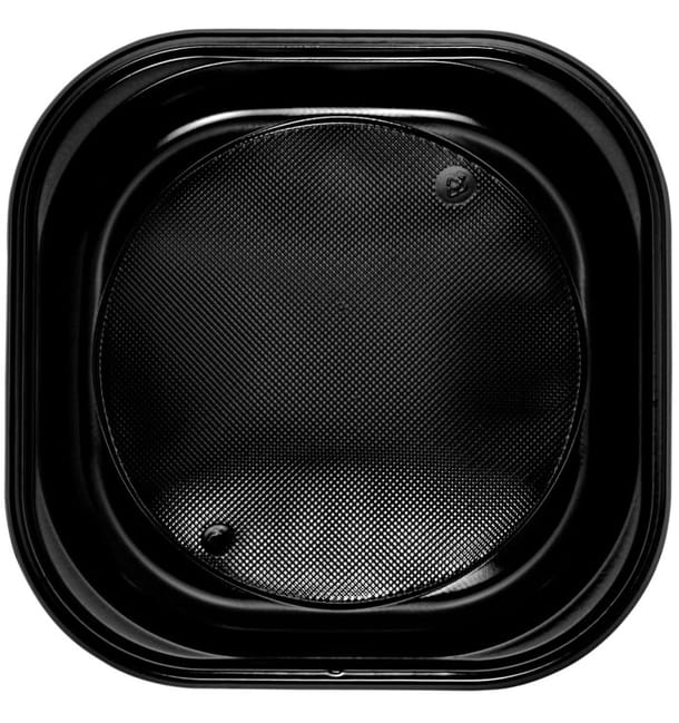 Plato de Plastico PS Cuadrado Negro 200x200mm (30 Uds) Plato de Plastico PS Cuadrado Negro 200x200mm (30 Uds)