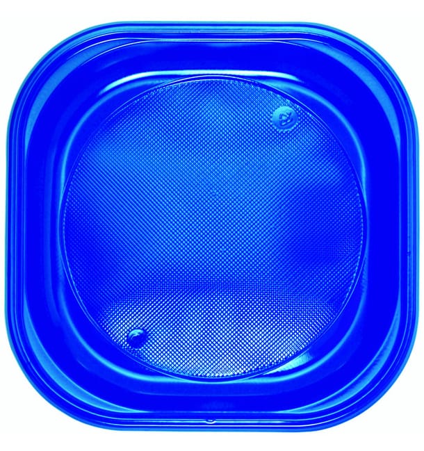 Plato de Plastico PS Cuadrado Azul Oscuro 200x200mm (30 Uds) Plato de Plastico PS Cuadrado Azul Oscuro 200x200mm (30 Uds)