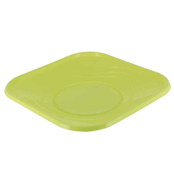 Plato de Plastico PP "X-Table" Cuadrado Lima 230mm (120 Uds) Plato de Plastico PP "X-Table" Cuadrado Lima 230mm (120 Uds)