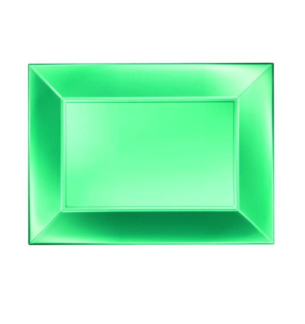 Bandeja Plastico Verde Nice Pearl PP 280x190mm (12 Uds) Bandeja Plastico Verde Nice Pearl PP 280x190mm (12 Uds)