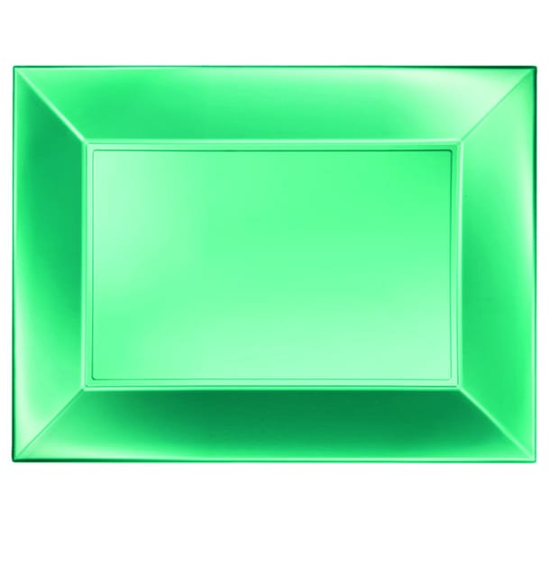 Bandeja Plastico Verde Nice Pearl PP 345x230mm (60 Uds) Bandeja Plastico Verde Nice Pearl PP 345x230mm (60 Uds)