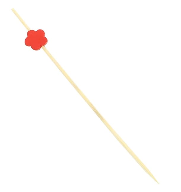 Pinchos de Madera "Flor" Roja 120 mm (200 Uds) Pinchos de Madera "Flor" Roja 120 mm (200 Uds)