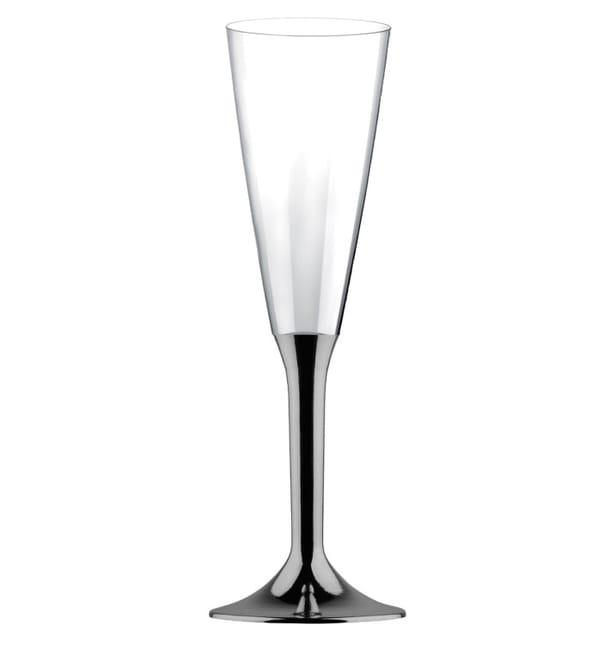 Copa de Plastico Cava con Pie Niquel Cromado 160ml (20 Uds) Copa de Plastico Cava con Pie Niquel Cromado 160ml (20 Uds)