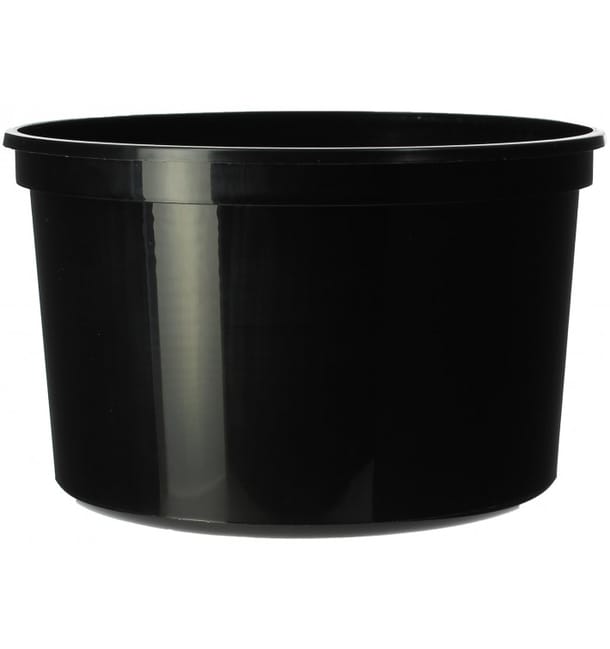 Tarrina de Plastico Negra PP 500ml Ø11,5cm (500 Uds)