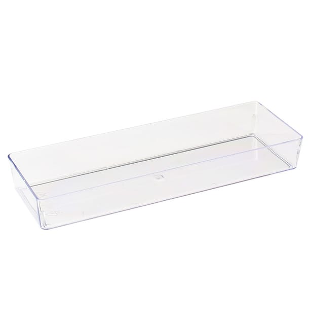 Bandeja de Plástico Rectangular Transparente 4,6x13cm (50 Uds)