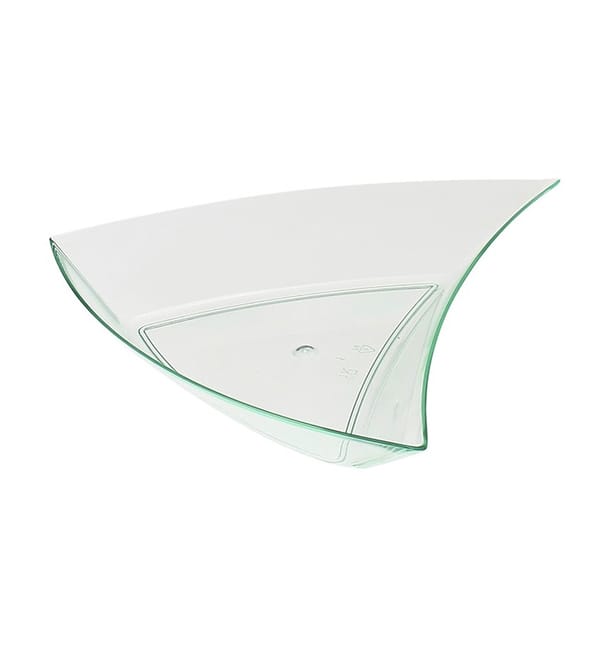 Salsera Degustacion Triangulo Verde Transp.12,5x12x2cm (12 Uds)