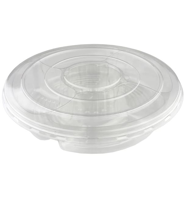 Bol Plástico PET 5C con tapa Ø350x70mm (50 Uds) Bol Plástico PET 5C con tapa Ø350x70mm (50 Uds)