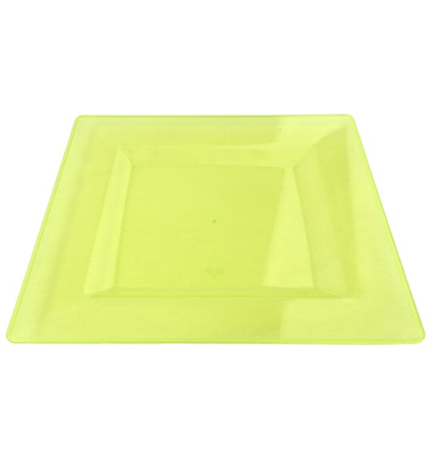 Plato Plastico Cuadrado Extra Rigido Verde 20x20cm (4 Uds) Plato Plastico Cuadrado Extra Rigido Verde 20x20cm (4 Uds)