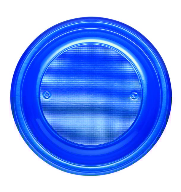Plato de Plastico PS Hondo Azul Oscuro Ø220mm (30 Uds) Plato de Plastico PS Hondo Azul Oscuro Ø220mm (30 Uds)